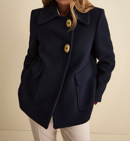 Jessika - Cappotto Corto Donna Svasato Blu