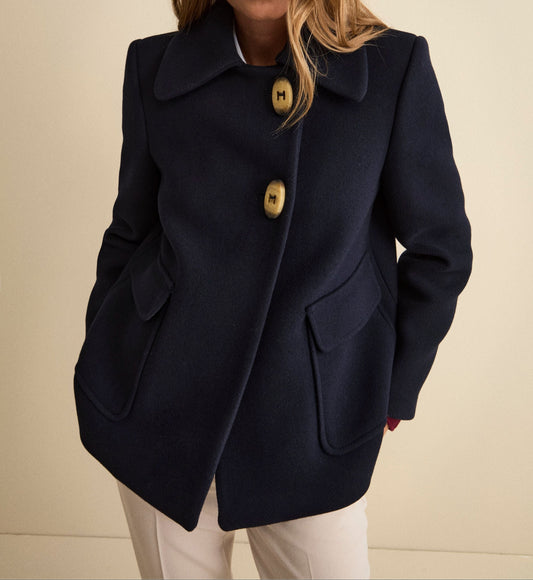 Jessika - Cappotto Corto Donna Svasato Blu