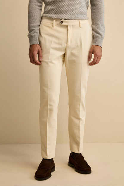 Ismaele - Pantaloni Uomo Bianchi Regular Fit Eleganti
