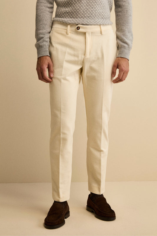 Ismaele - Pantaloni Uomo Bianchi Regular Fit Eleganti