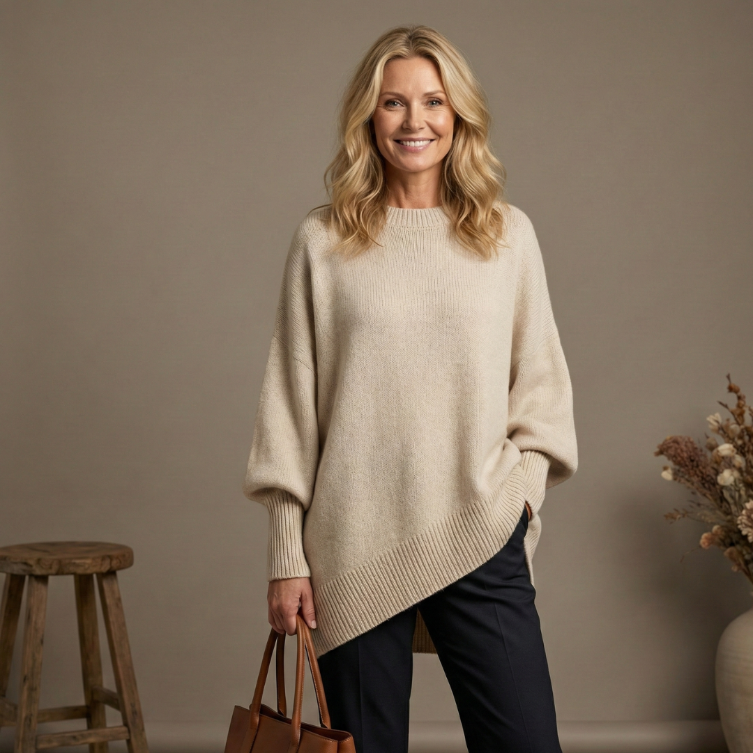 Tirna - Poncho maglione confortevole stile moderno donna elegante