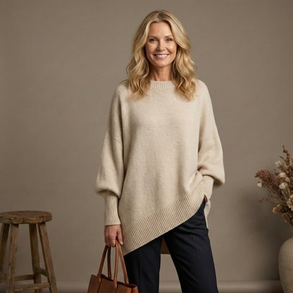 Tirna - Poncho maglione confortevole stile moderno donna elegante