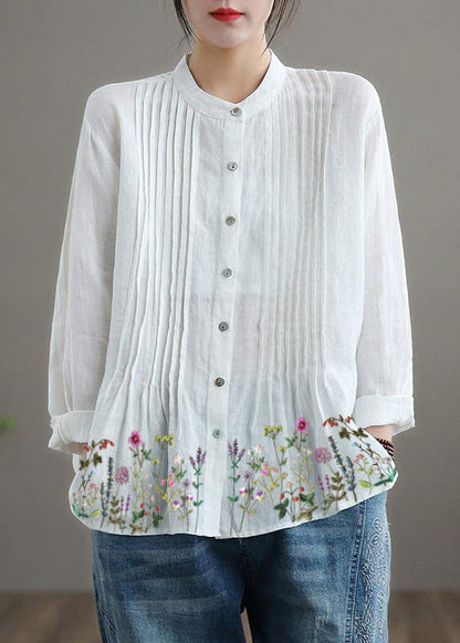 Teodora - Tunica Camicia Donna Bianca Ramie Naturale Moderna