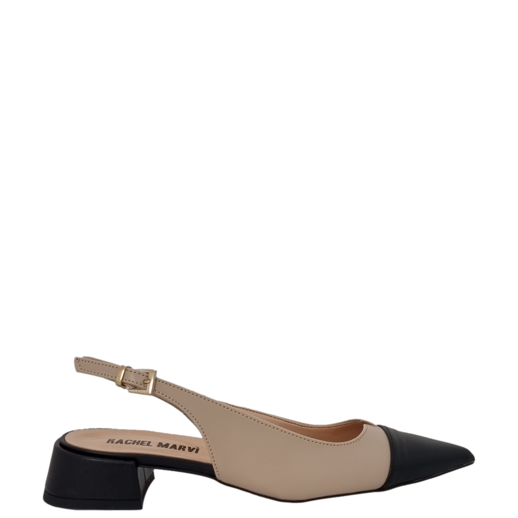 Rinae – Ballerine Bicolore Nude con Puntina Nera
