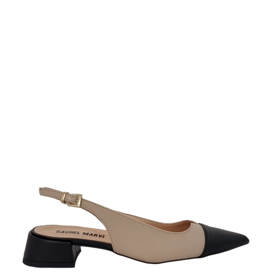 Rinae – Ballerine Bicolore Nude con Puntina Nera