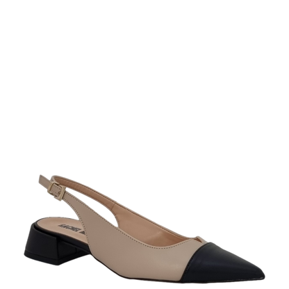 Rinae – Ballerine Bicolore Nude con Puntina Nera