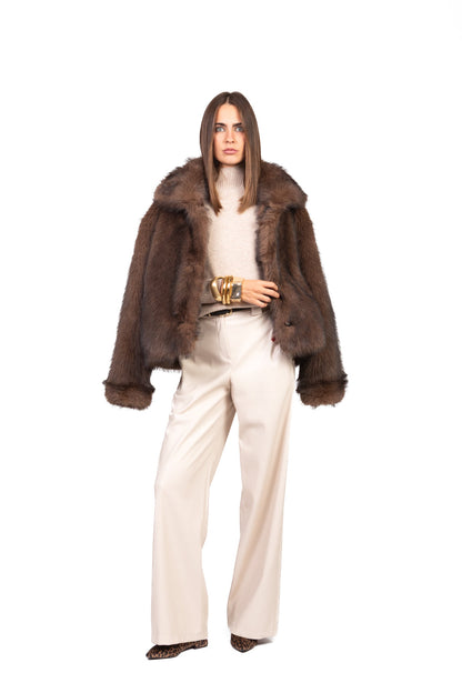 Paola - Pantalone Ecopelle Gamba Dritta Art