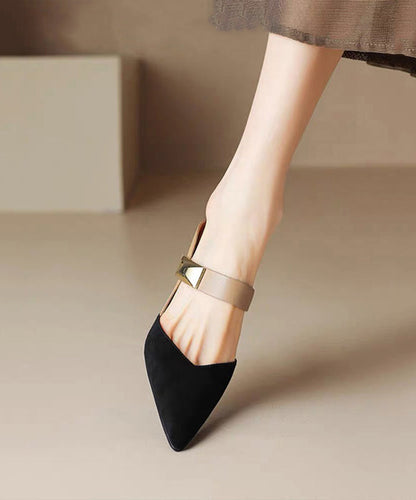 Massisa – Sandali Slide con Zeppa Apricot Punta Affusolata e Rivetti