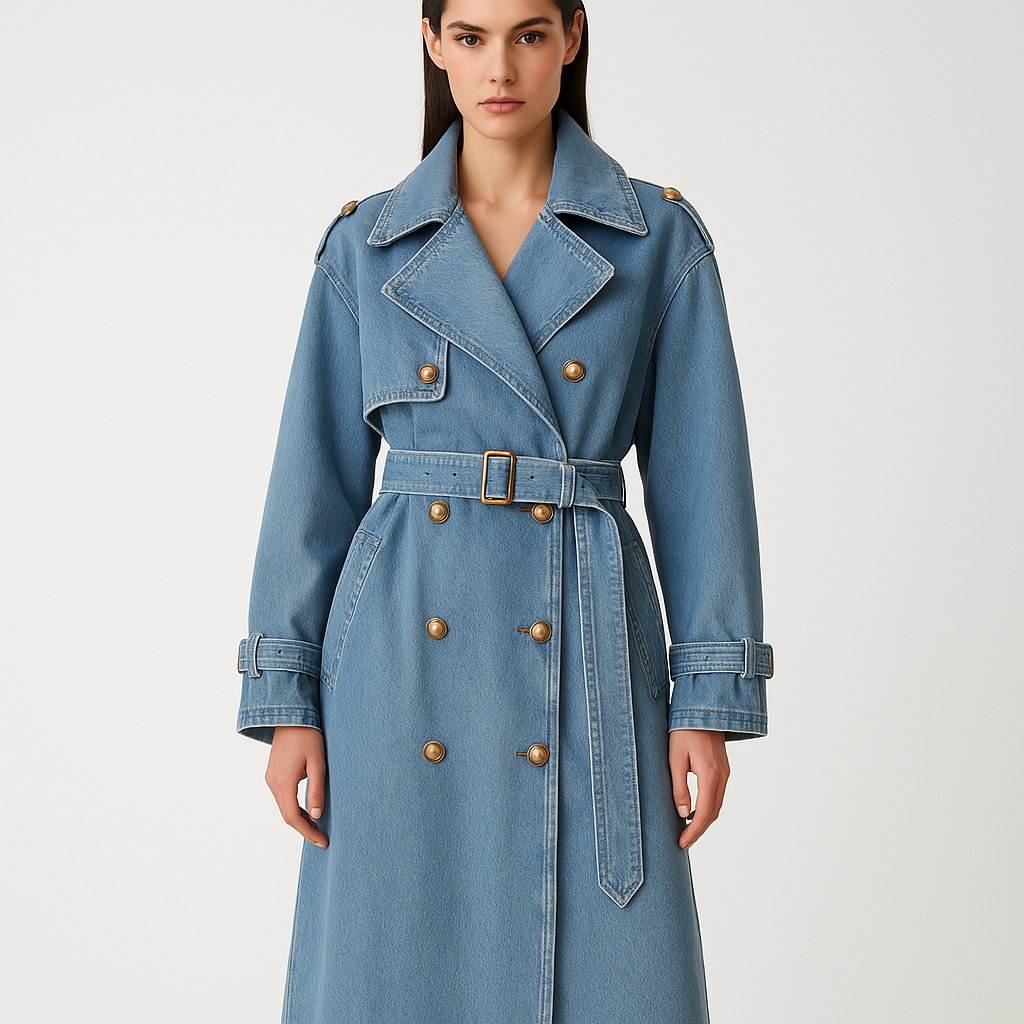 Vittoria – Trench Denim Lungo Stile Casual Chic