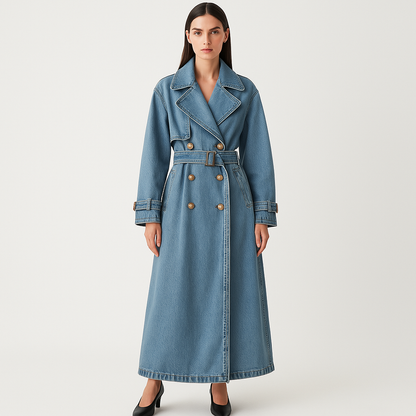 Vittoria – Trench Denim Lungo Stile Casual Chic
