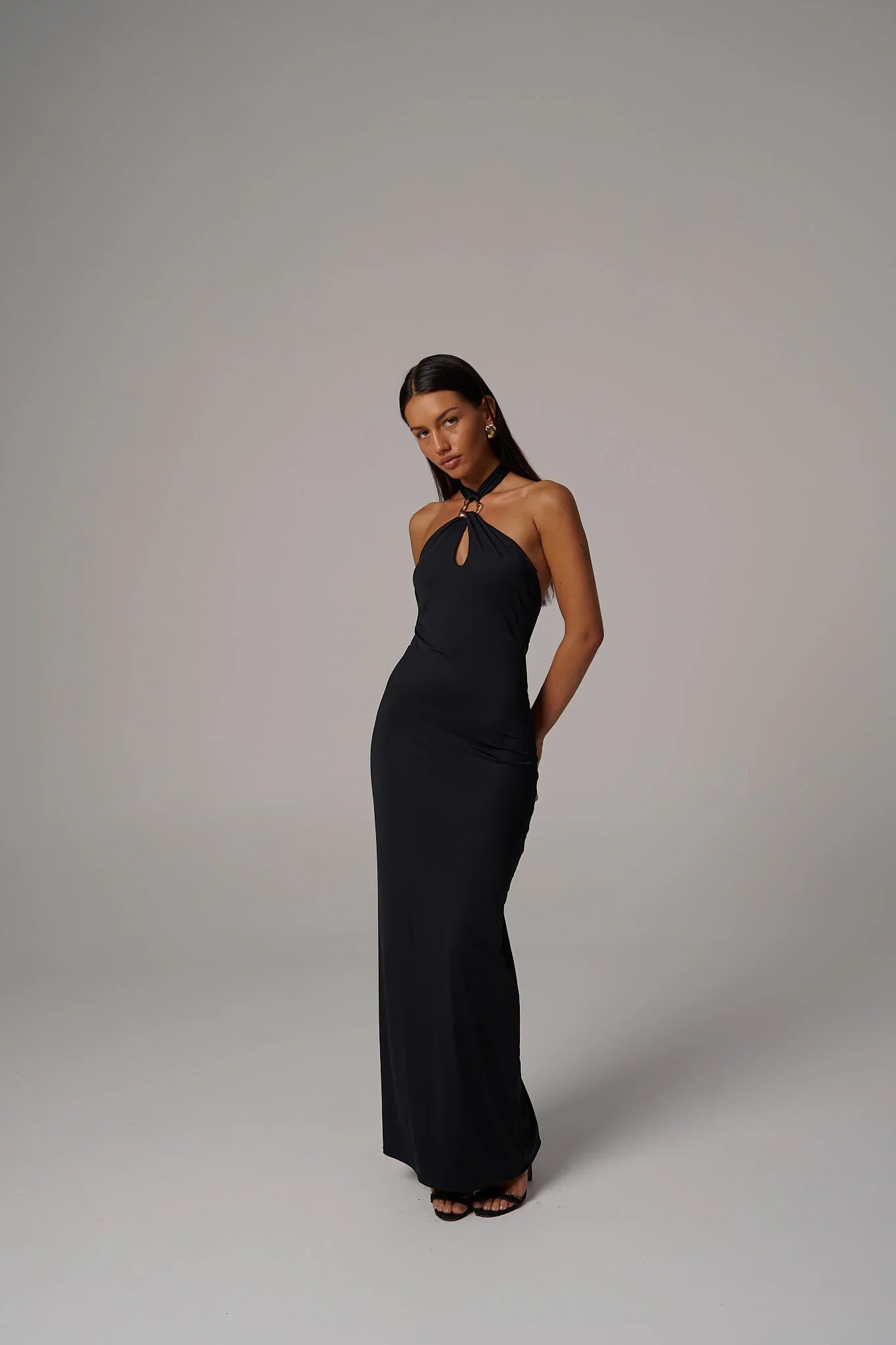 Delia - Abito Nero Donna Elegante Raffinato