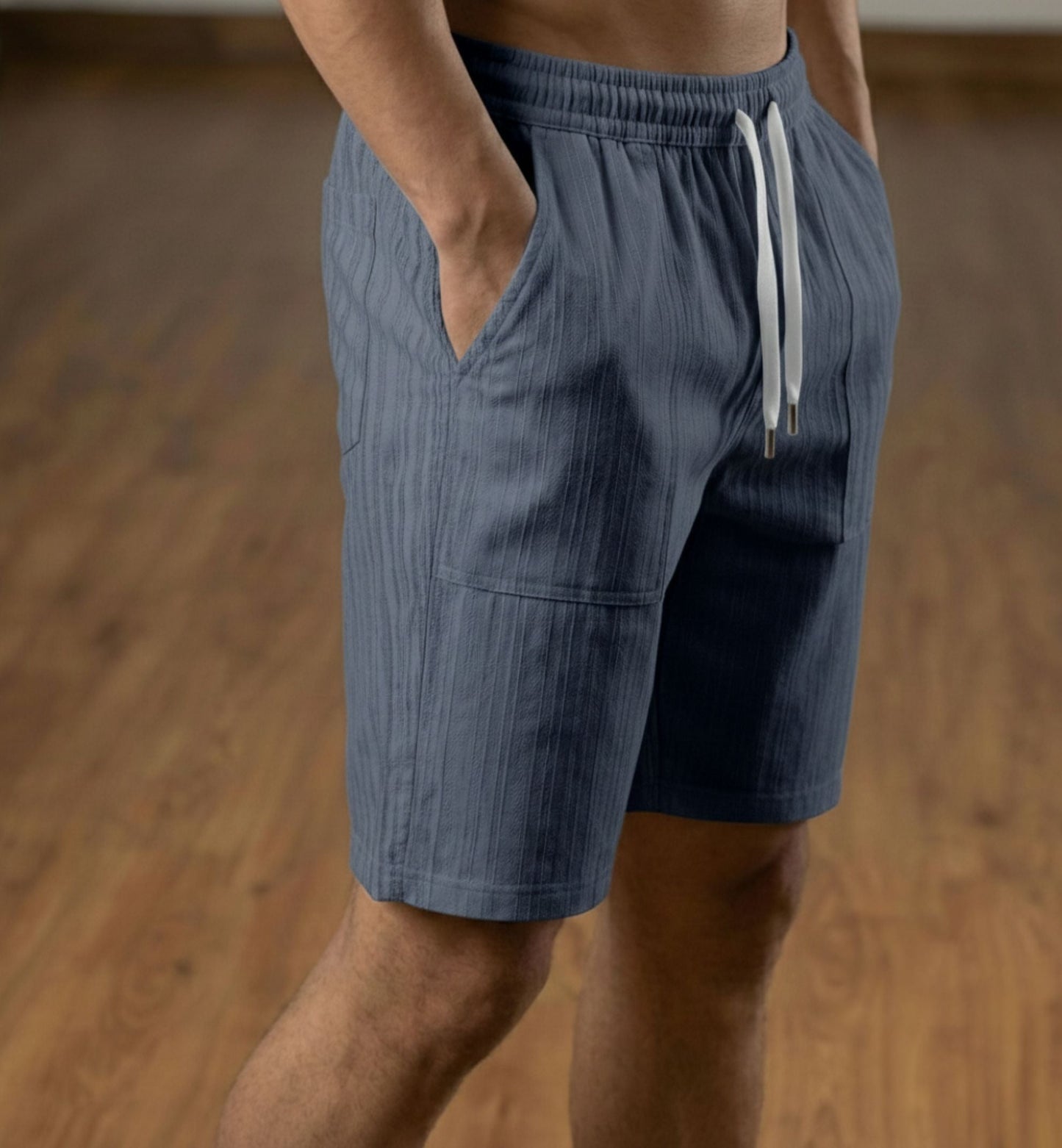 Duilio - Pantaloncini Grigio Antracite Cordoncino Uomo