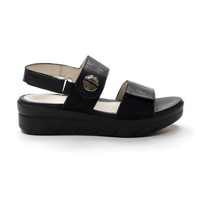 Tatiana - Sandali Zeppa Aqua Donna Neri Eleganti Comfort