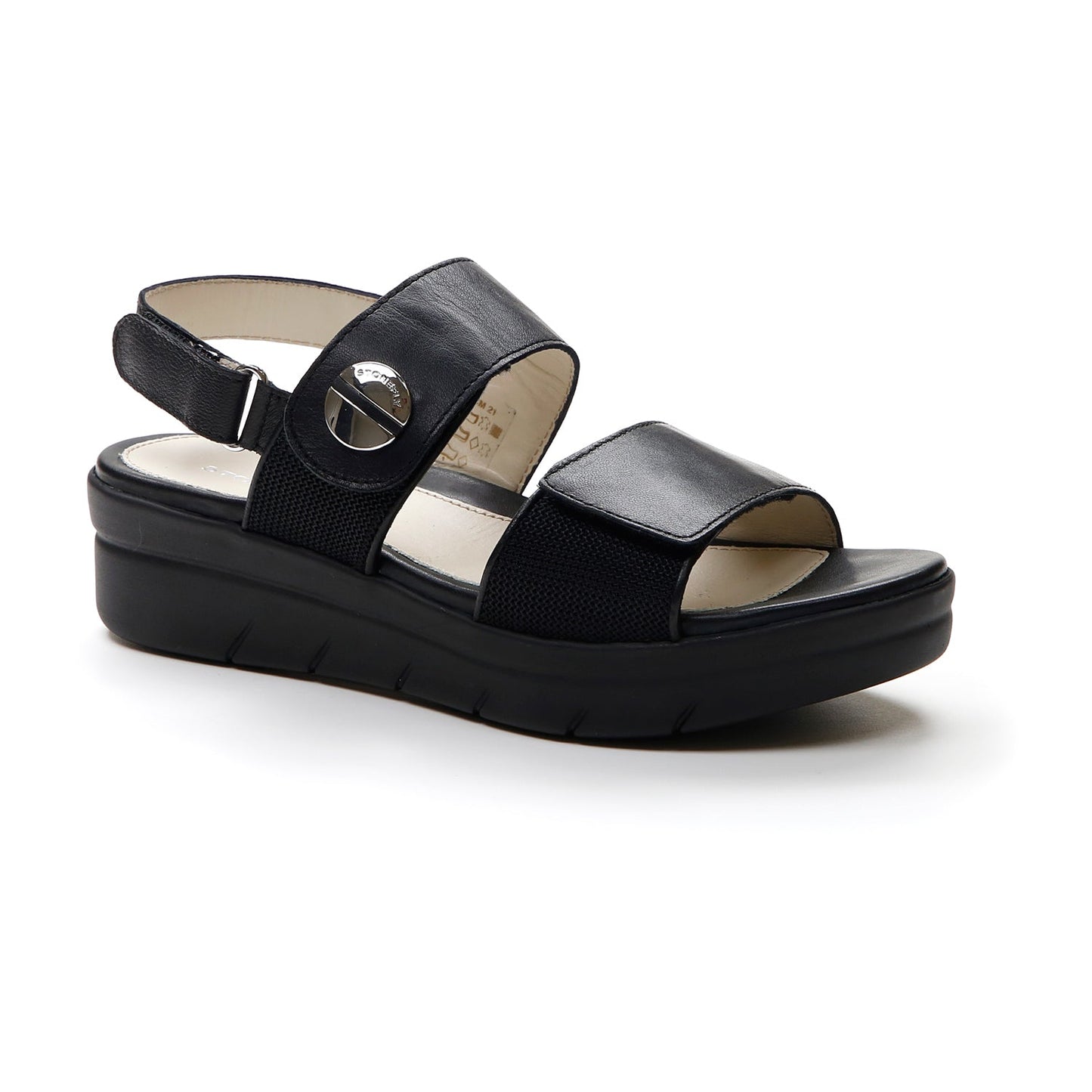 Tatiana - Sandali Zeppa Aqua Donna Neri Eleganti Comfort