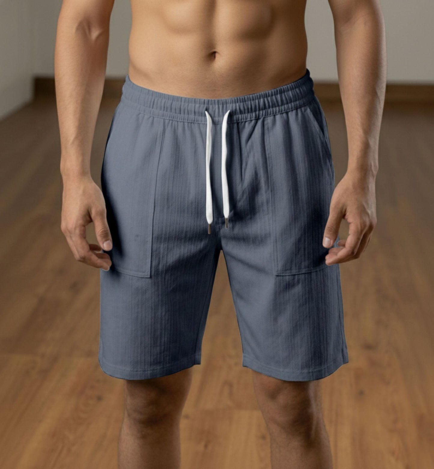 Duilio - Pantaloncini Grigio Antracite Cordoncino Uomo