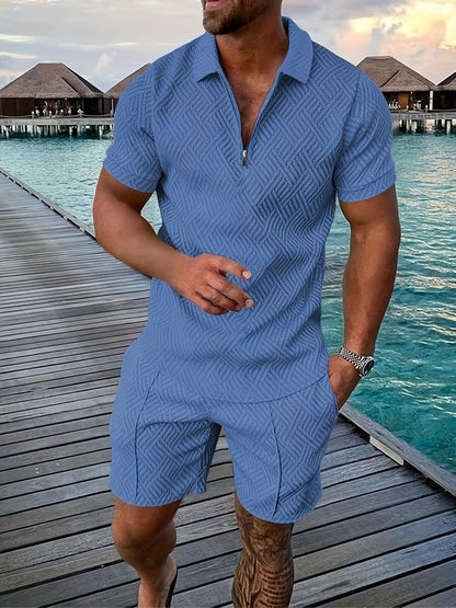 Flavio – Set Polo E Pantaloncini Con Esclusiva Fantasia Geometrica