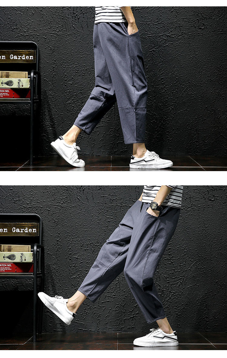 Rocco - Pantaloni Cropped Uomo Estivi Freschi Naturali Leggeri