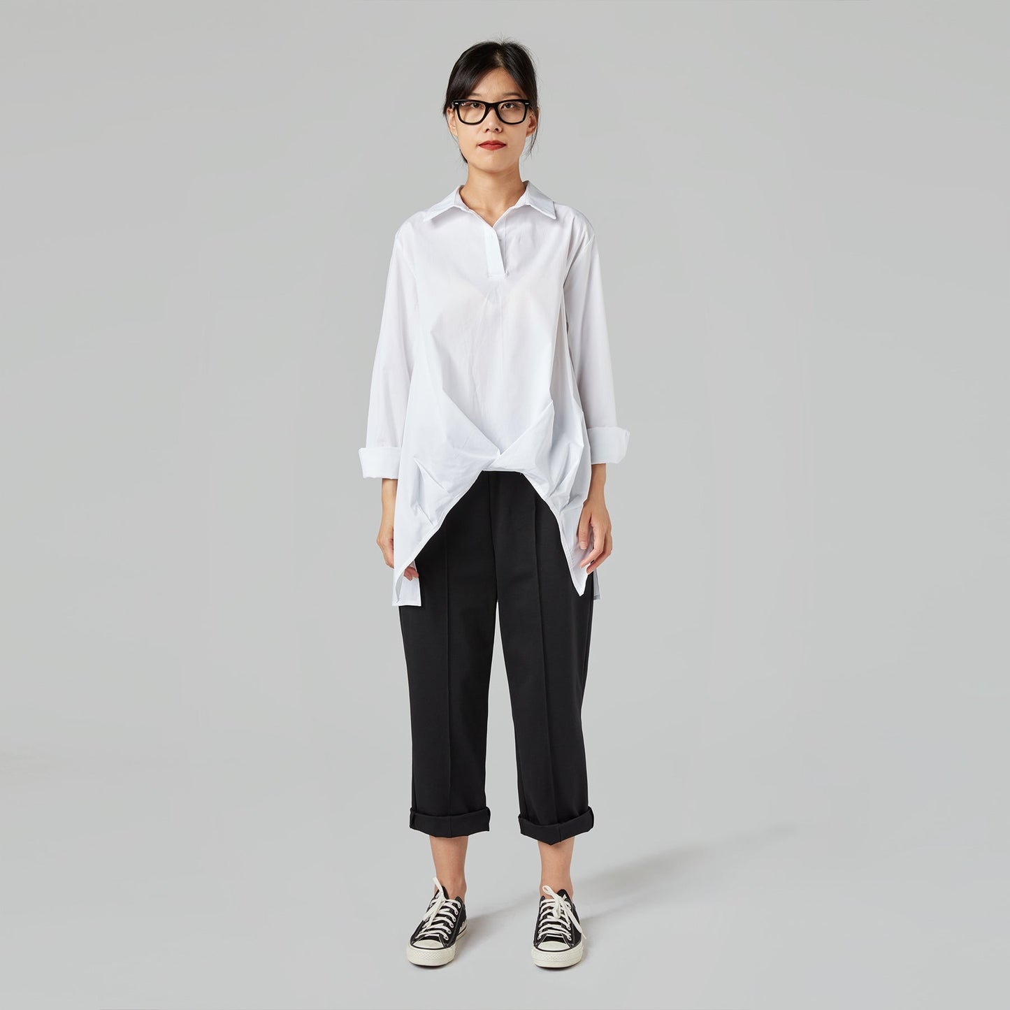 Quintina - Camicia Donna con Twist Frontale Moderna Elegante