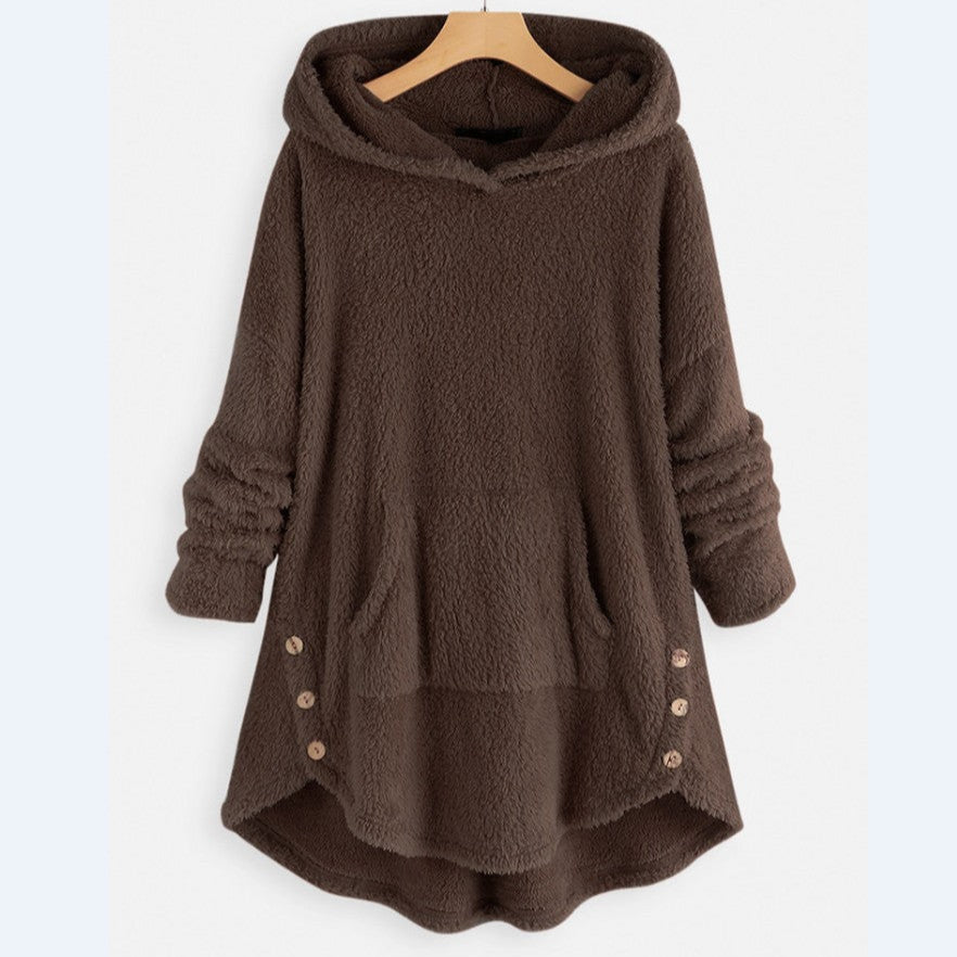 Frida - Maglione in Peluche con Cappuccio Morbido