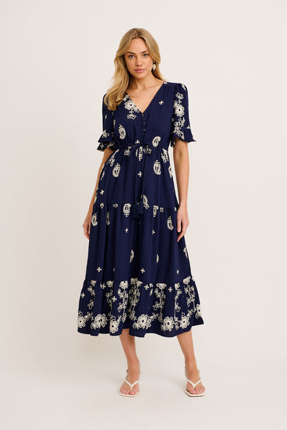Fabiola - Abito Maxi Donna Elegante Ricamato