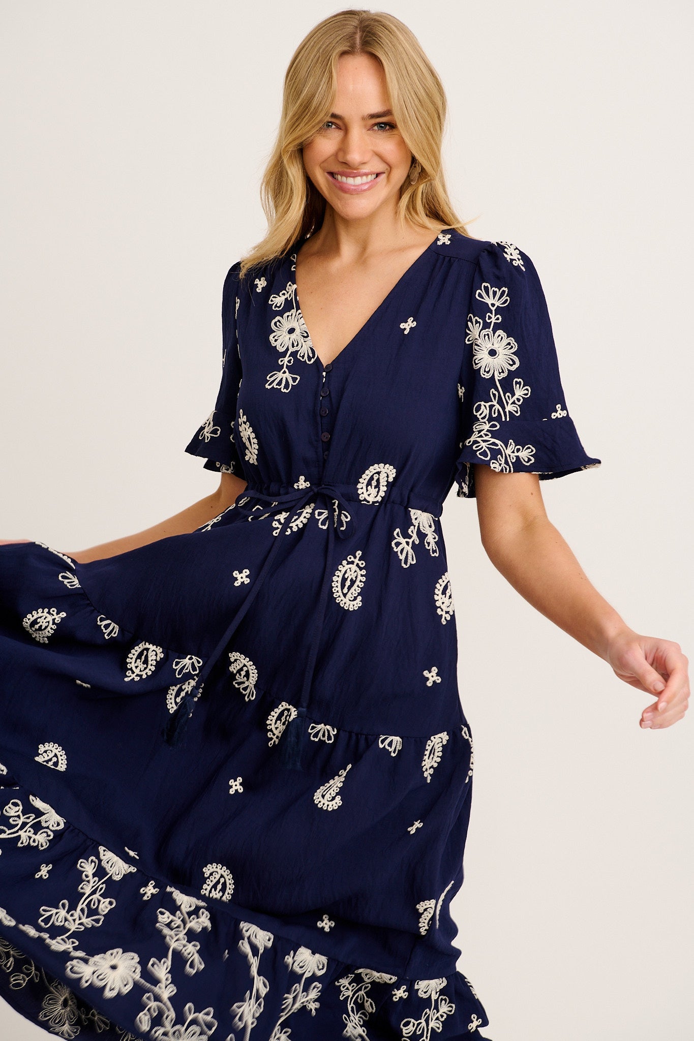 Fabiola - Abito Maxi Donna Elegante Ricamato