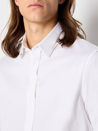Stefano – Camicia a Maniche Lunghe da Uomo Bianca Essenziale
