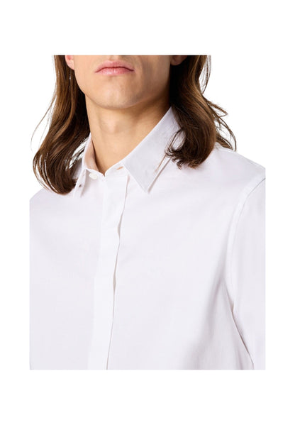 Stefano – Camicia a Maniche Lunghe da Uomo Bianca Essenziale