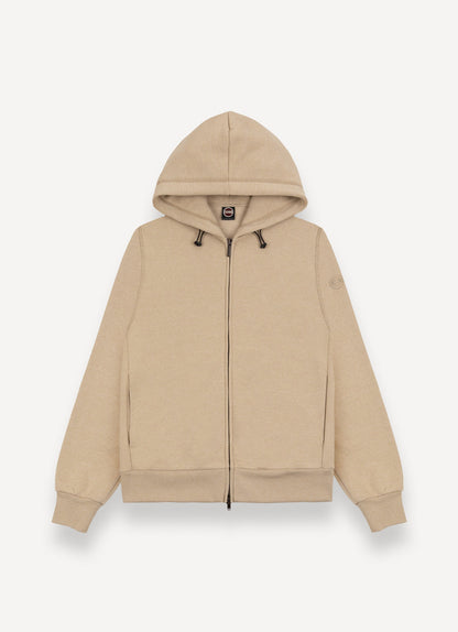 Jacopo - Felpa Uomo Zip Cappuccio Beige Mocaccino