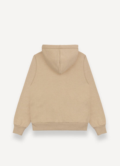 Jacopo - Felpa Uomo Zip Cappuccio Beige Mocaccino