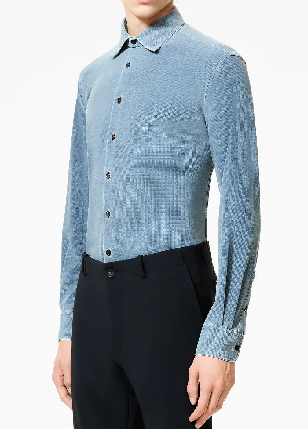 Jordan - Camicia Uomo Blu Lavaggio Tecnologico