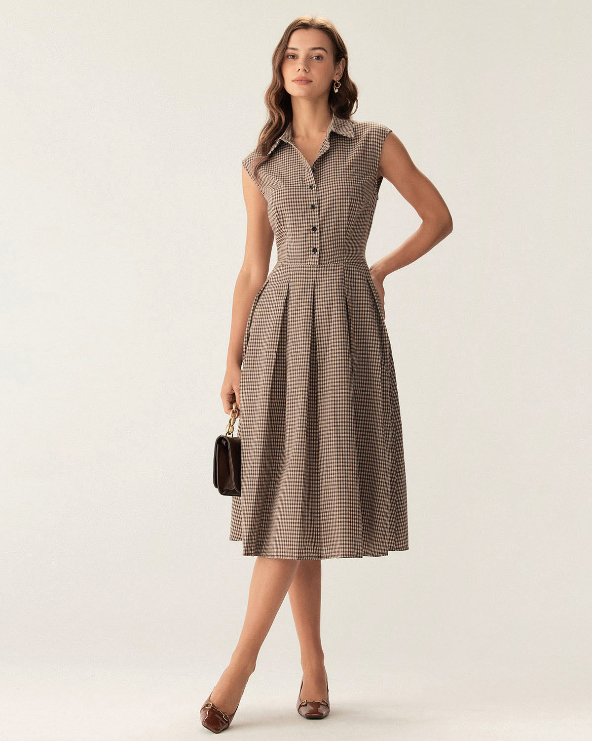 Giada - Abito Midi Donna Elegante Scozzese