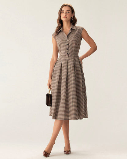 Giada - Abito Midi Donna Elegante Scozzese