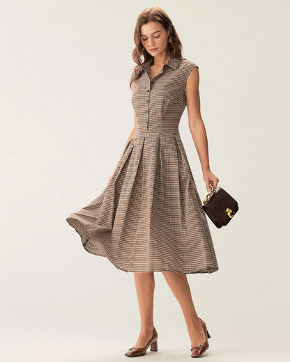 Giada - Abito Midi Donna Elegante Scozzese