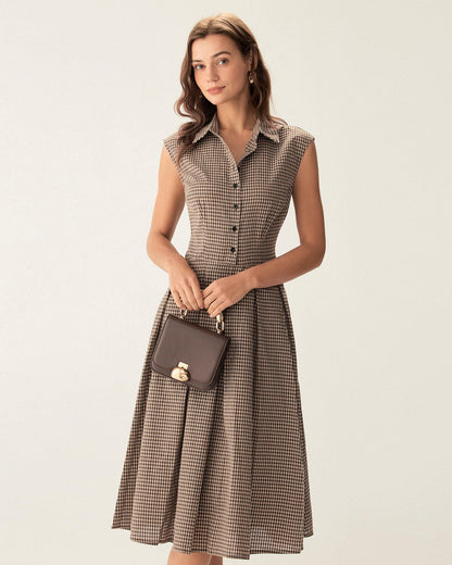 Giada - Abito Midi Donna Elegante Scozzese