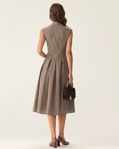 Giada - Abito Midi Donna Elegante Scozzese