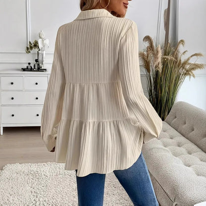 Fiorella - Camicia Pullover in Cotone a Maniche Lunghe