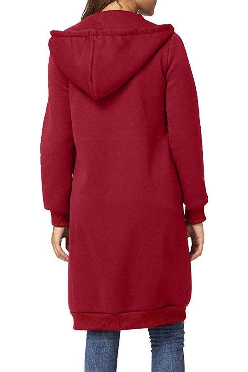 Diana - Felpa Lunga con Zip e Cappuccio Donna