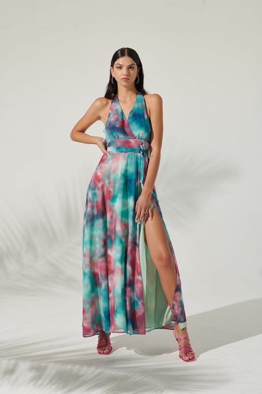 Quinira - Abito Lungo Donna Doppia Gonna Elegante Femminile