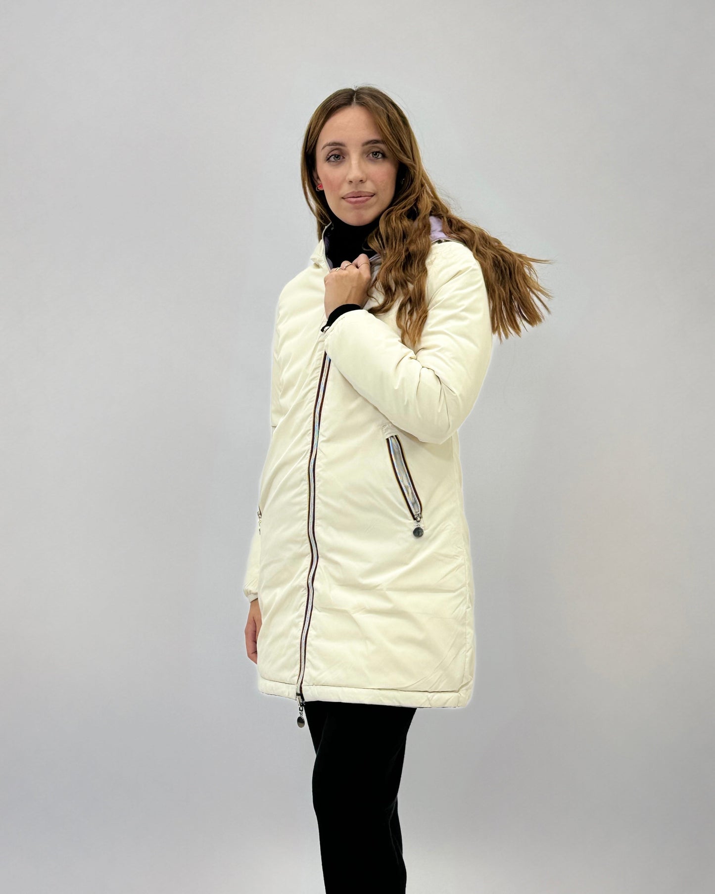 Juliette - Giacca lunga da donna reversibile elegante