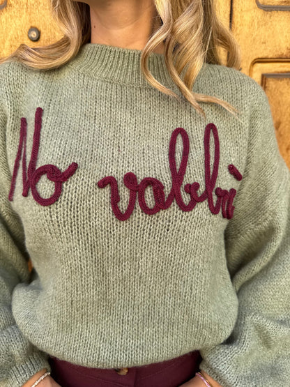 Turrita - Maglione Donna No Vabbè Menta Casual