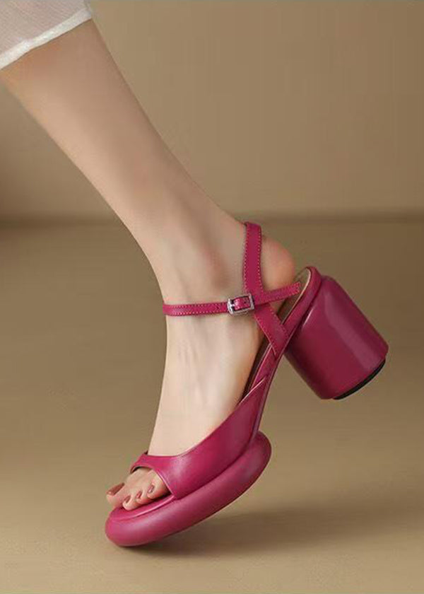 Matelda – Sandali Slide Chunky con Punta Aperta Rosa Splicing