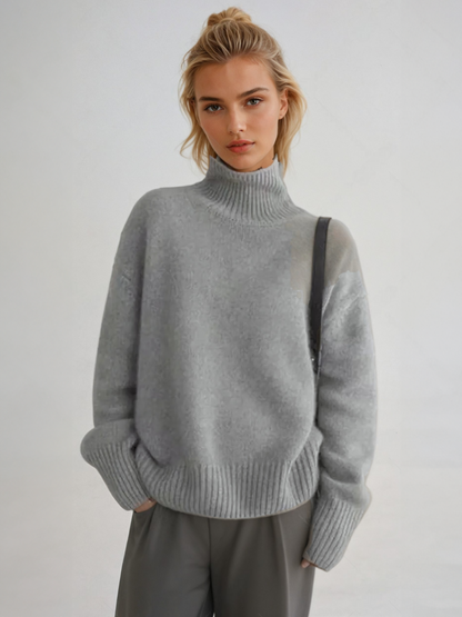 Vera – Maglione a Collo Alto Comodo in Maglia