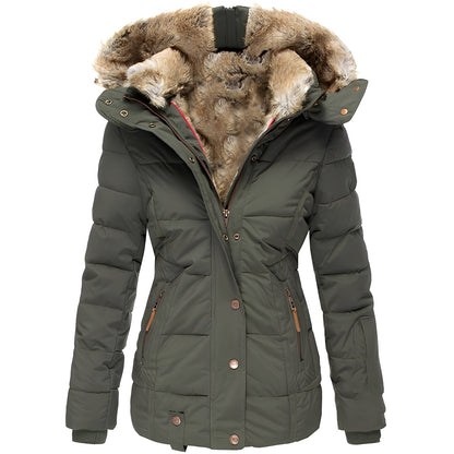 Fulvia - Giacca elegante e sottile con colletto in pelliccia per donna