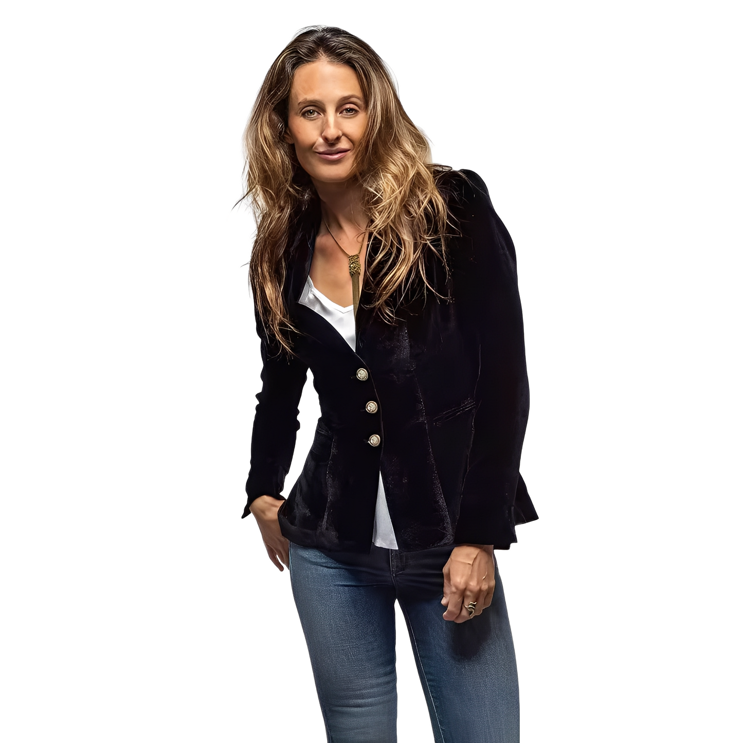 Filomena - Blazer tradizionale in velluto con colletto a revers