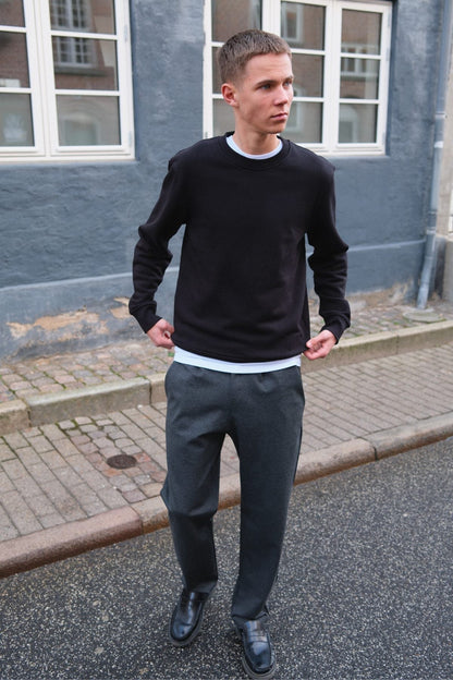 Rodulfo - Pantaloni Wide Performance Uomo Grigio Melange