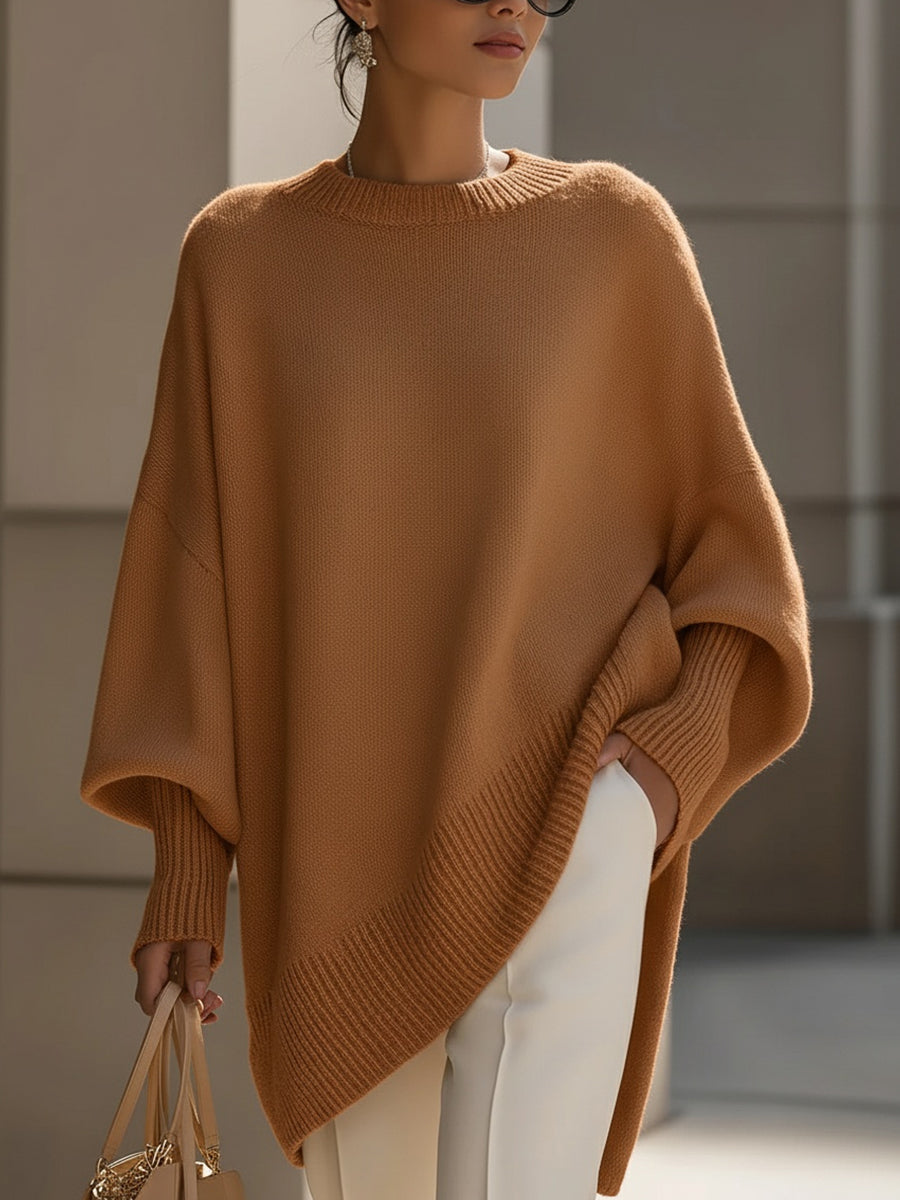 Tirna - Poncho maglione confortevole stile moderno donna elegante