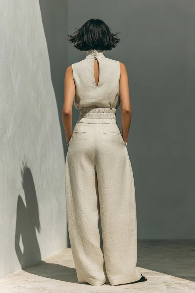 Marta – Jumpsuit Senza Maniche Con Pantalone A Gamba Larga