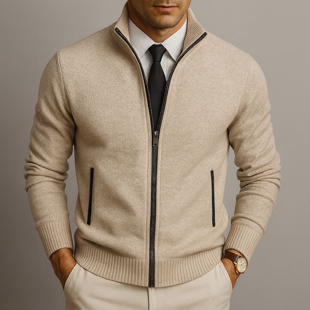 Tullio - Cardigan Zip Elegante Uomo Stile Moderno