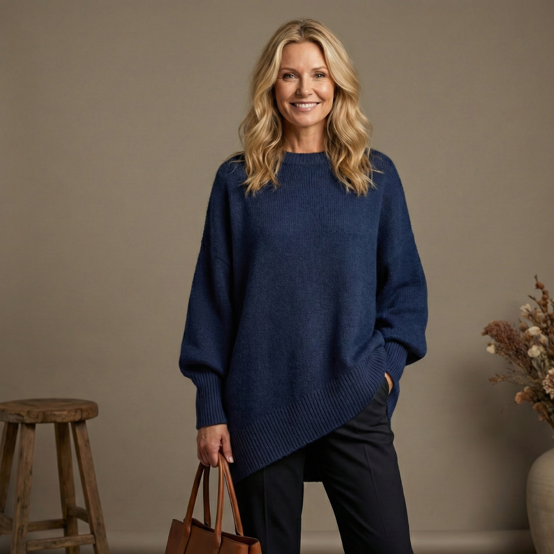Tirna - Poncho maglione confortevole stile moderno donna elegante