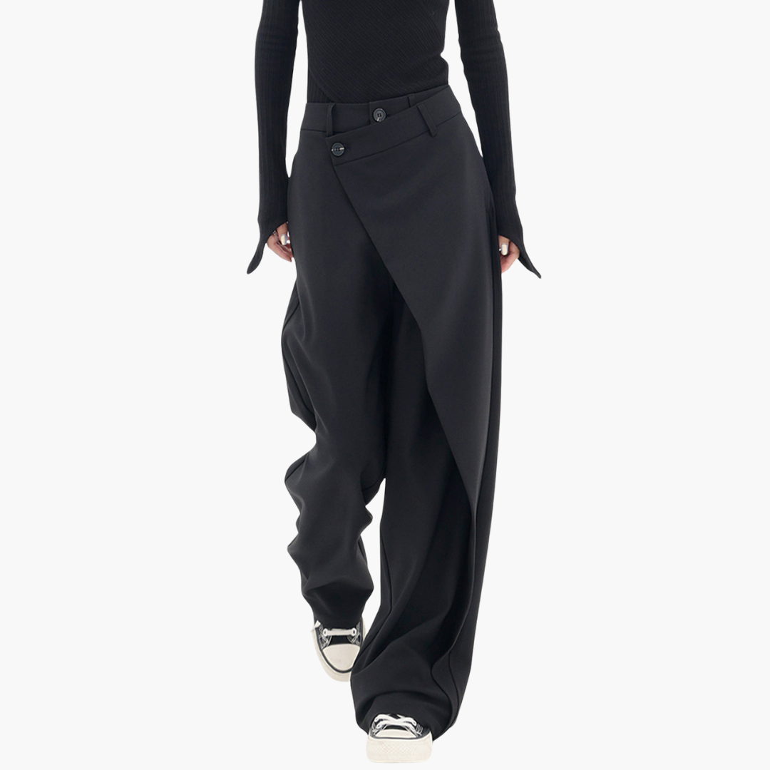 Kenia - Pantaloni Donna Larghi Asimmetrici Eleganti